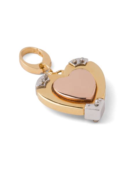 prada heart chain necklace|heart charm necklace burgendy Prada.